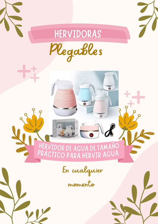 Hervidor De Agua - Eléctrico Plegable De Silicona 600ml – Rosa